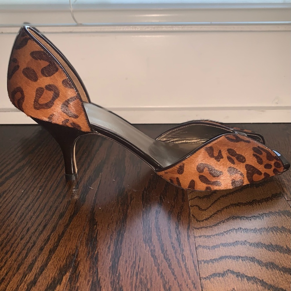 Saks Fifth Avenue open-toed pump with a low heel
